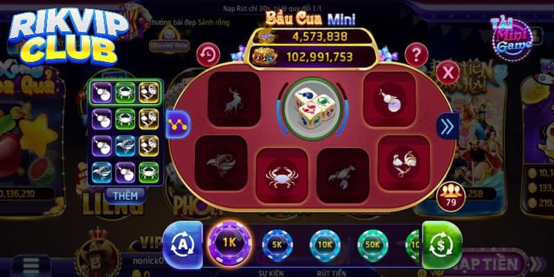 Những tính năng hấp dẫn trong game live bầu cua